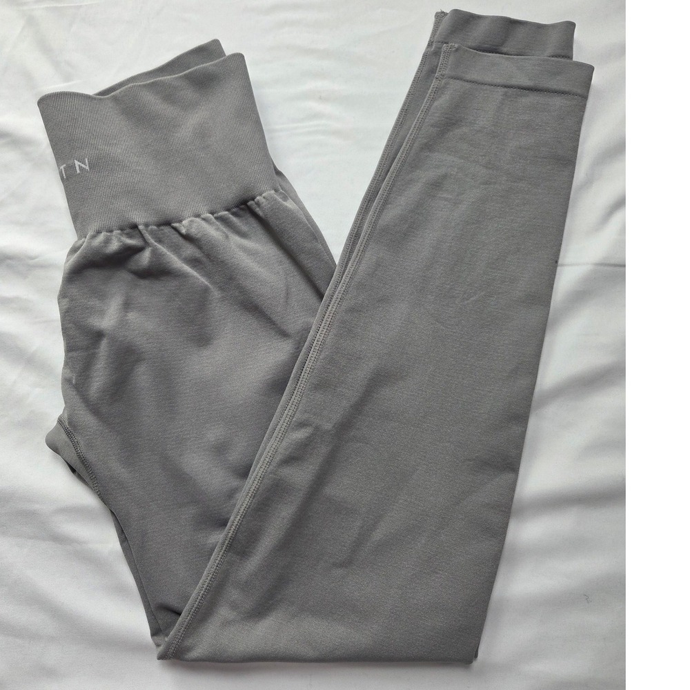 NVGTN Gray Seamless High Waisted Compression Gym Yoga Leggings Athleisure